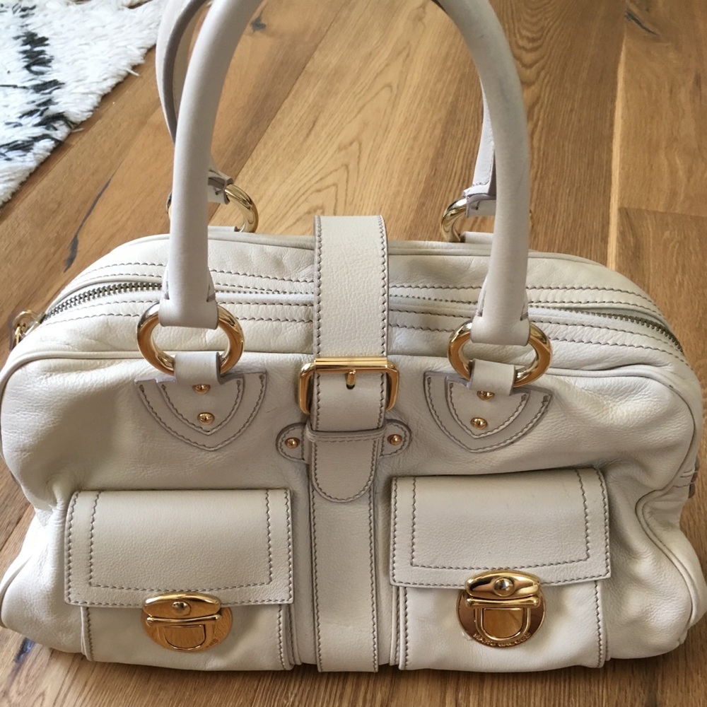 Marc Jacobs Blake cream gold hardware satchel bag